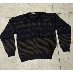 Vintage Geometric Izod International Grandpa sweater‎